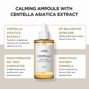 Suero Facial Vegano de Centella Asiática con Glicerina Herbal, Calmante, Reparador, Antiacné e Hidratante para Piel Sensible, OEM - Product Image 4