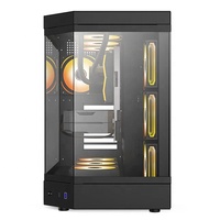 Gabinete Curvo para PC K21 M-ATX/ATX de Vidrio Templado con Vista Completa, Gabinete para Gaming con Ventilador ARGB y Refrigeración Líquida
