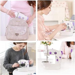 Mini Máy may nâng cấp xách tay hai chủ đề đôi tốc độ đôi thiết bị chuyển mạch hộ gia đình trẻ em người mới bắt đầu đi du lịch tự động may - Product Image 6