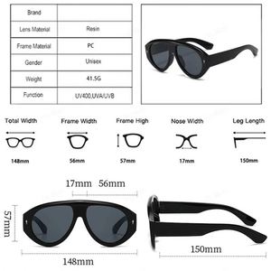 Lunettes de soleil surdimensionnées pilote rétro 2026 tendance pour hommes et femmes, avec logo personnalisé, monture large et rivets, protection UV400 - Product Image 5