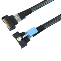 SlimSAS 8654 系列微型直对直 0.6M 高品质迷你 SAS 电缆，带 PVC 护套编织屏蔽，适用于计算机使用