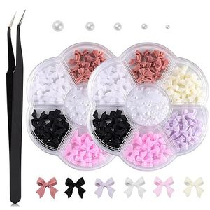 Adornos 3D para Uñas con Forma de Lazo, Flores Rosadas y Cristales, Caja Mixta de Accesorios de Manicura para Uñas Bonitas - Product Image 6