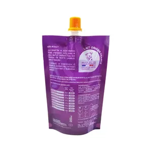 Pochette souple personnalisée avec bec verseur, imprimée en héliogravure, structure laminée PE/Al, pour emballage de boissons protéinées, résistante à l'humidité - Product Image 3