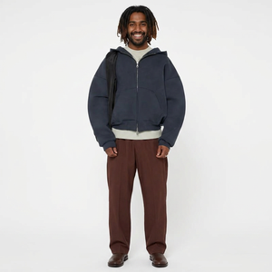 High Quality Cropped Hoodie Men Full Zip up Hoodie Custom Fleece Face Full Zip Hoodies - Product Image 1