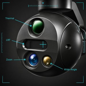 Spherical 4-in-1 Four-Sensor AI Gimbal Pod 50MP Wide 3.3X Zoom 640x512 Thermal 1500m LRF AI Detect & Track - Product Image 4