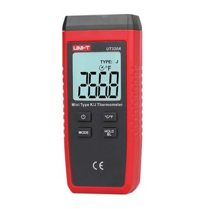 Contrôleur de température industriel UNI-T UT320A à canal simple/double, mini thermocouple, métal, -50~1300°C MAX/MIN/AVG, arrêt automatique - Product Image 4