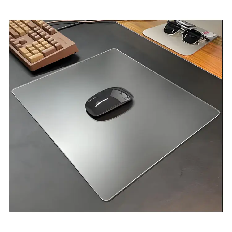 Özelleştirilmiş cam Mouse Pad pürüzsüz oyun deneyimi hassas kontrol su geçirmez