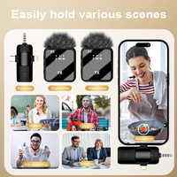 Nouveau microphone cravate sans fil 3-en-1 F11-2 F15 2.4G à condensateur, portable et mains libres pour téléphone portable et interviews en direct
