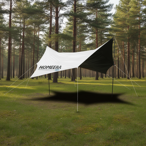 Homeera <b>Tarp</b> 210D Oxford Fabric Waterproof Black Silver Trigone V Type Ground Nail Summer Tent Outdoor Camping Shelter - Product Image 2