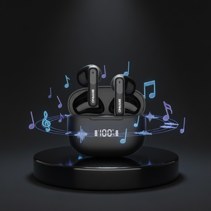 Écouteurs sans fil hybrides ANC ENC à finition mate, son basses profondes, affichage LED, Bluetooth 6.0, OEM - Product Image 1