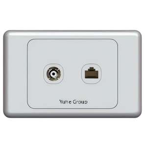 Estándar australiano para enchufes horizontales industriales de pared para TV/satélite/computadora/teléfono 10/15A, retardantes de llama, de policarbonato. - Product Image 1