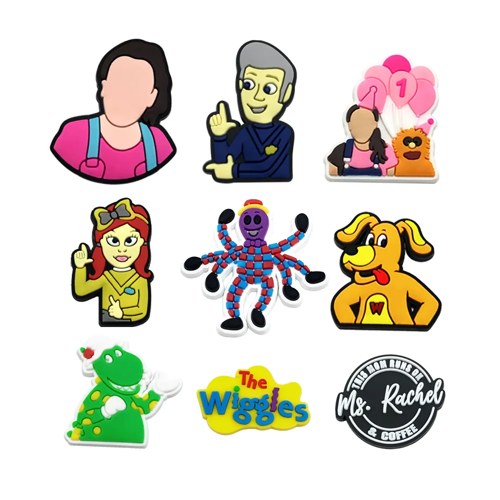 [Ms, Rachel The Wiggles], Новые поступления на заказ, прекрасные образовательные украшения для обуви из ПВХ, желаю, чтобы шевелился, подвеска для обуви