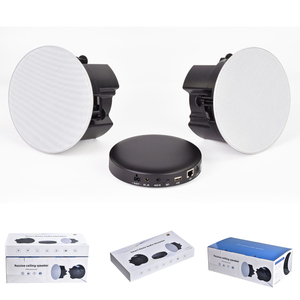 Haut-parleur <span class=keywords><strong>de</strong></span> plafond étanche IPX6 avec amplificateur intégré, WiFi et <span class=keywords><strong>Bluetooth</strong></span> 5.0, système audio stéréo actif coaxial bidirectionnel pour <span class=keywords><strong>salle</strong></span> <span class=keywords><strong>de</strong></span> <span class=keywords><strong>bain</strong></span> - Product Image 1