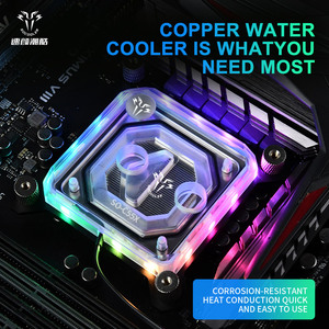 Bloc d'eau RGB pour CPU de <span class=keywords><strong>PC</strong></span> <span class=keywords><strong>Gaming</strong></span> Socooler SO-C55X – Vente directe usine, base en laiton, écologique, résistant à la corrosion - Product Image 6