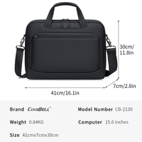 CoolBELL Waterproof Durable Large Capacity Business 15 Inch Laptop Bag Crossbody Messenger Briefcase Bag for Travel Office Use