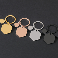 Blanko Schlüsselanhänger DIY Laser Edelstahl Schlüsselanhänger Hunde-Haustier-ID-Tags UV-Druck Graviertes Logo Metall-Anhänger Souvenir-Schlüsselanhänger