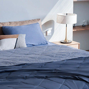 Solid Color Cooling Summer Quilt 1.1-2 Jin Air Conditioning <b>Blanket</b> Grey And Navy <b>Blue</b> Yarn Dyed Factory Custom Made - Product Image 3