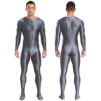 Costumes sexy pour hommes, combinaison en spandex, combinaison brillante, combinaison effet mouillé, combinaison intégrale pour homme, lingerie en soie, combinaison en latex