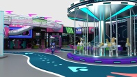 Équipement de complexe de divertissement moderne multi-zones de 5000 m² pour centre commercial, incluant arcade, bowling, trampoline, toboggan et mur d'escalade, pour grand projet saoudien