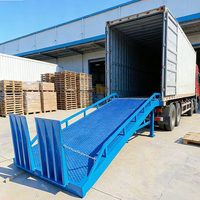 Ramp Forklift Portabel 12 Ton, Tinggi Dapat Disesuaikan 1,8m, Ramp Dermaga Mobile untuk Bongkar Muat Truk
