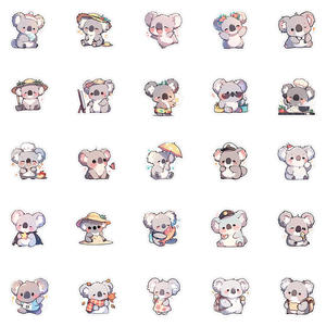 54 pièces/feuille dessin animé <span class=keywords><strong>Koala</strong></span> autocollants Pack personnalisé étanche vinyle Animal mignon <span class=keywords><strong>Koala</strong></span> ours autocollants imprimer Kawaii Journal Scrapbook - Product Image 6