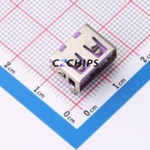 XUBF-1071D-0201 USB Connector Bent Lead Through Hole Connector Type-A USB 2.0 Female Right Angle Insert - Product Image 1