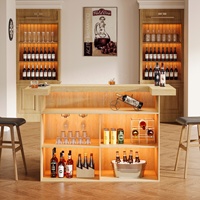 Table de bar à 4 niveaux Tribesigns, 70,9 pouces, grand meuble de bar moderne pour la maison avec porte-verres à vin, armoire à liqueurs avec étagères de rangement