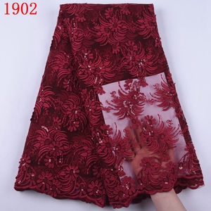 Tessuto in Pizzo Africano <span class=keywords><strong>Bianco</strong></span> con Perline Ricamate Abito in <span class=keywords><strong>Tulle</strong></span> con Paillettes per Feste Femminili Nigeriane 1902 - Product Image 5