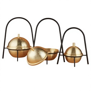 Bol à chocolat en métal doré et fini, nouveau design de luxe, vente en gros, nouveauté, bol à chocolat fantaisie - Product Image 1
