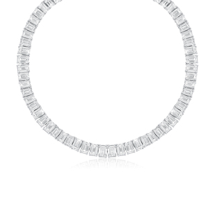 Cadenas de Oro de 10k <span class=keywords><strong>con</strong></span> Diamantes Cultivados en Laboratorio, Corte <span class=keywords><strong>Esmeralda</strong></span>, para Joyería Fina y Elegante para Mujer - Product Image 1