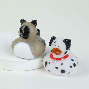 Wholesale Plastic Milk Tea Shop Little Yellow Duck Children's Bathroom <b>Bath</b> Toy Squeaky Squishy Customized Design Gift - Product Image 4