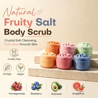 Scrub Badan Pengelupas Kulit Alami Berbahan Buah, Label Pribadi, Melembapkan & Mencerahkan, dengan Ekstrak Alpukat untuk Semua Jenis Kulit