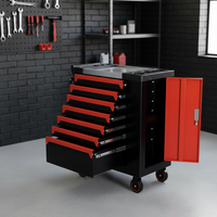 Chariot à outils mobile à 7 tiroirs, armoire roulante en acier robuste, coffre de rangement professionnel pour matériel et outils électriques