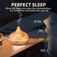 Conception unique OEM 400ml Golden Silver Wood Grain Ultrasonic Electric Humidifier Aroma Diffuseur d'huiles essentielles