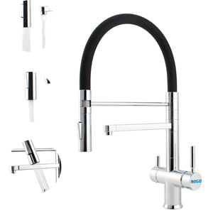 <strong>DOGO</strong> New 4 Way Stainless Steel RO Kitchen Faucet Drinking Water Dispenser Chilled Water 4 in 1 Pull Out Faucets - Product Image 1