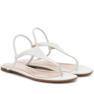 Сандалии женские с Т-образным ремешком, Повседневная пляжная обувь, шлепанцы на плоской подошве, большие размеры - Product Image 6