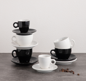Minimalist <b>Ring</b> Handle Coffee Cup & Saucer Custom Logo Luxury Hotel Restaurant Cafe Porcelain Espresso Cappuccino Mug Wholesale - Product Image 1
