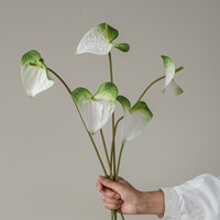 EVA Real Touch 3D handgemaakte kunstmatige Anthurium bloemen met rode roze enkele steel voor bruiloft, huis, feest, afstuderen decoratie