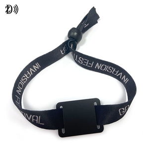 Pulseras RFID de tela personalizadas de fábrica Pulseras tejidas NFC Festival NTAG 213 Entradas Pulsera NFC - Product Image 4