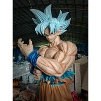 Statue Goku Ultra Instinct sur mesure grandeur nature 1:1 avec base LED énergétique, figurine anime de collection décorative