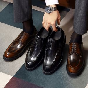Luxurious Business Oxford Leather Suede Lace-up Dress <b>Shoes</b> <b>Height</b> <b>Increasing</b> Breathable Anti-Slip Formal <b>Shoes</b> for Men Office - Product Image 2