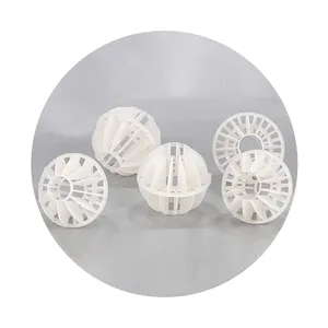 High Mass Transfer Efficiency Plastic Polyhedral Hollow Balls For Washing Scrubber Tower / Water Treatment