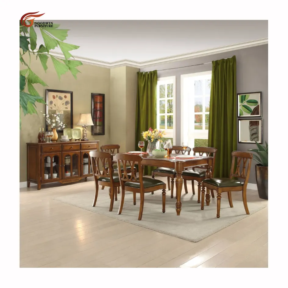 Wood dining table set wooden of cabinet dining room suite WA645