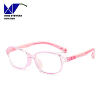 Lunettes optiques rectangulaires personnalisées OEM TPEE&TR90, anti-lumière bleue, pour enfants et adolescents, taille 48-18-125, fabricant chinois