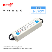 Alimentation LED EMC étanche IP66 60W à sortie unique, transformateur de tension constante AC 170-264V DC 12V 24V pour bande LED