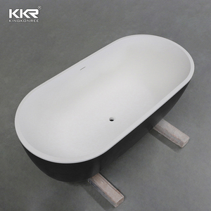 Vasca da bagno Freestanding di lusso nera 10 anni di garanzia vasche in pietra KKR bagno in superficie solida - Product Image 5