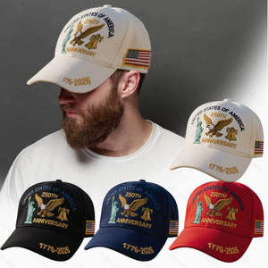 <span class=keywords><strong>Casquette</strong></span> de baseball unisexe 100% brodée pour le 250e anniversaire des États-Unis avec statue d'aigle chauve, cloche de la Liberté et drapeau américain - Product Image 1