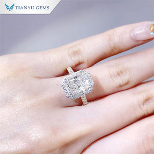 Bague Tianyu personnalisée avec diamants certifiés IGI, 2 carats, 3 carats, <span class=keywords><strong>or</strong></span> jaune 14 carats, diamant de laboratoire cultivé en CVD, taille radiant, bague de fiançailles pour femmes - Product Image 4