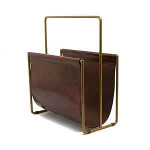 ที่วางนิตยสารและชั้นเก็บของโลหะทันสมัย Amson Brass 57797 ที่วางหนังสือแบบสร้างสรรค์สำหรับบ้าน สำนักงาน และห้องนั่งเล่น - Product Image 1