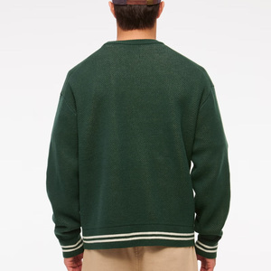 Nhà sản xuất áo len nam dệt kim cotton, áo len jacquard, áo len chui đầu cổ tròn tay dài, sản xuất theo yêu cầu OEM ODM - Product Image 3